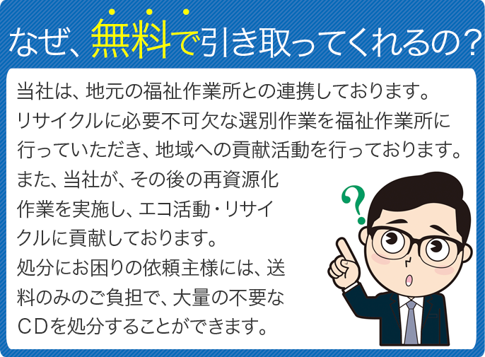 なぜ無料で引き取ってくれるの？